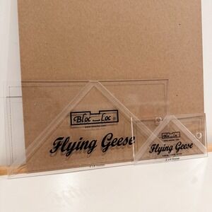 Bloc Loc Flying Geese Quilting Ruler 4" x 8" Finished, 2" x 4" Finished Set Of 2